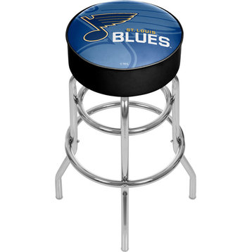 NHL Chrome Bar Stool With Swivel, Watermark, St. Louis Blues