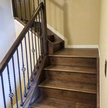 Timeless Elegance: Dark Hardwood Staircase Transformation