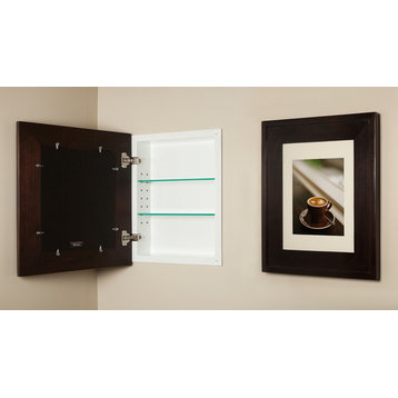 Concealed Picture Frame Medicine Cabinet, Coffee Bean, 14"x18"
