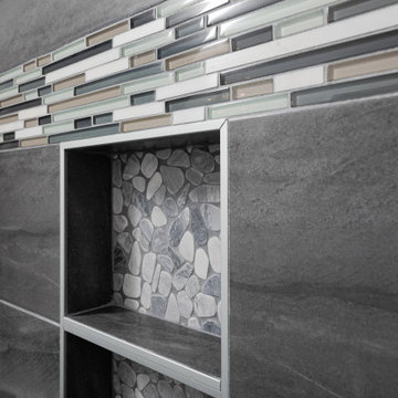 DARK GRAY TILE EXPANDED SHOWER