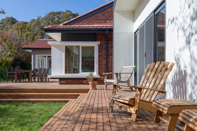 Large traditional backyard deck in Canberra - Queanbeyan with no cover.