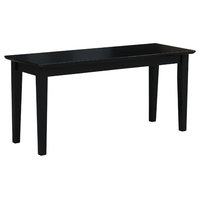Traditional Bench, Wood Shaker styled Legs, Black