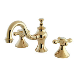 Kingston Brass Traditional Cross 8 in. Widespread 2-Handle High-Arc Bathroom Fau - Bathroom Sink Faucets