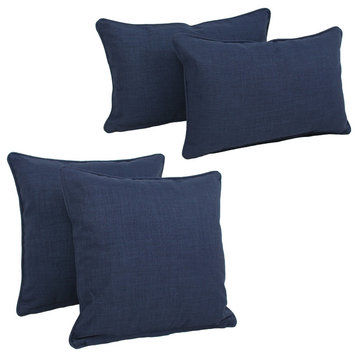 Blazing Needles Indoor/Outdoor Spun Polyester Throw Pillows, Set of 3, Azul, Set