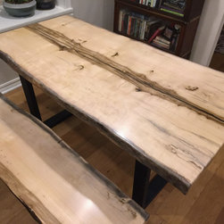 Slab Dining Table and Bench - Dining Sets