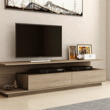 Floor Tv Units in Grey Vicenza Oak | Inspired Elements