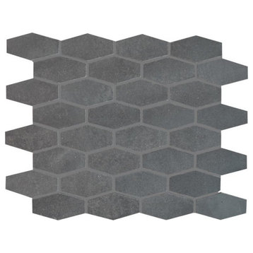 12"x12" Basalto Honed Elongated Hexagon Modern Mosaic