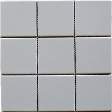 11.75"x11.75" Rae Square Porcelain Mosaic Tile Sheet, Light Gray