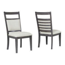Sunset Trading - Sunset Trading Shades Of Gray Slat Back Set Of 2 Dining Chair DLU-EL-C90-2 - Dining Chairs