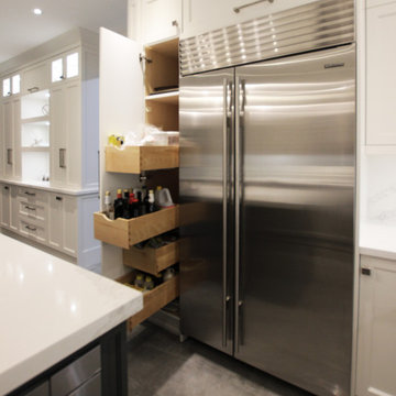 Off white and gray, transitional kitchen. Richmond Hill 2017