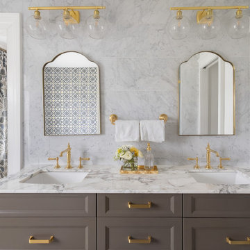 Elegant New England Primary Bathroom