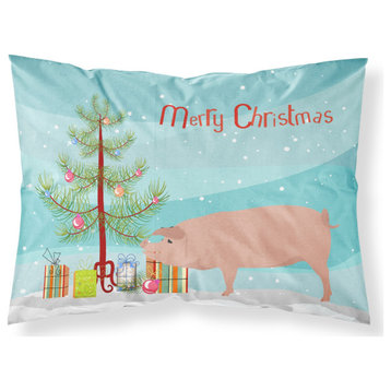 Caroline's Treasures American Landrace Pig Christmas Pillowcase