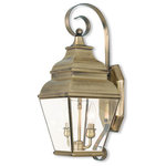 Livex Lighting Lights - Exeter Outdoor Wall Lantern, Antique Brass - Finished in antique brass with clear beveled glass, this outdoor wall lantern offers plenty of stylish illumination for your home's exterior.