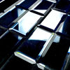 Reflections 3 in x 6 in Beveled Glass Mirror Subway Tile in Glossy Blue