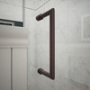 Unidoor Plus 58-58.5 Frameless Hinged Shower Door Frosted Band Oil Rubbed Bronze
