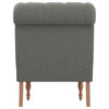 Pearl Tufted Slipper Chair, Dark Gray Fabric