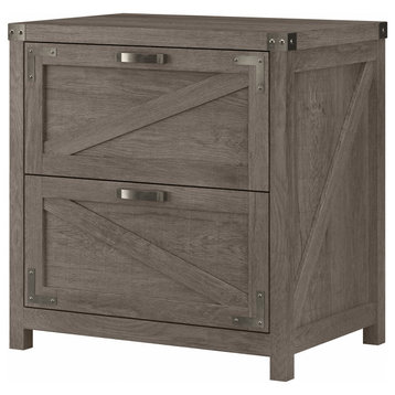 kathy ireland Home Cottage Grove 2 Drawer Lateral File Cabinet, Restored Gray
