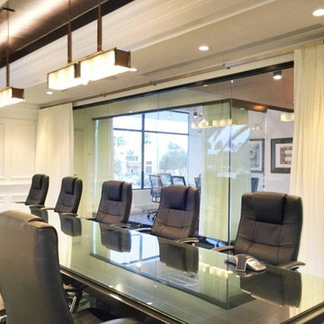 Conference Room traversing privacy sheers