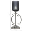 1-Light Table Lamp, Graphite Finish, 5" Smoke Textured Glass
