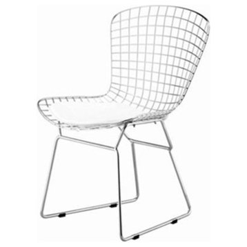 Wire Metal  Side Chair White