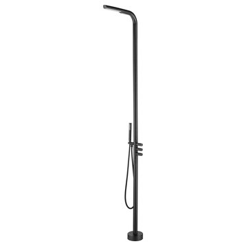 Outdoor Shower Faucet With Showerhead, Freestanding Shower Faucets, Matte Black