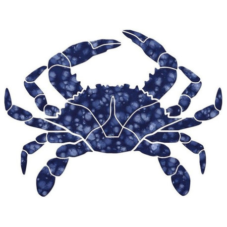 Crab Ceramic Swimming Pool Mosaic 9"x7", Dark Blue