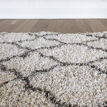 White Oak Hardwood & Moroccan Shag Rug
