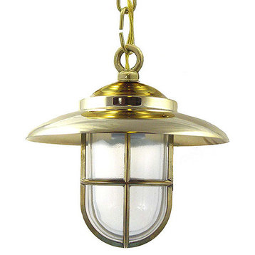 Nautical Ceiling Light (Indoor / Outdoor / Solid Brass), Unlacquered Brass
