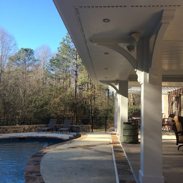 Pool cabana,deck,arbor