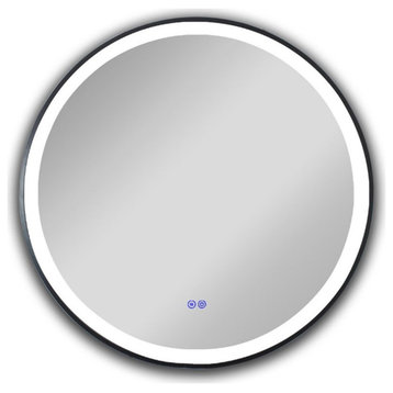 CHLOE Luminosity Embedded Round TouchScreen LED Mirror 3 24" Wide