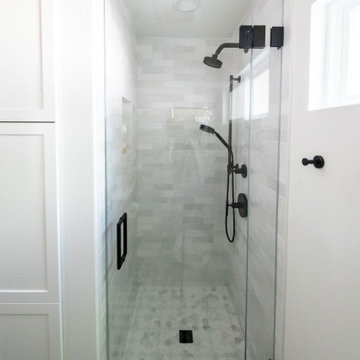 Small glass walk-in shower