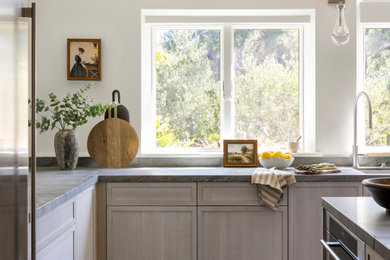 Example of a transitional kitchen design in San Francisco