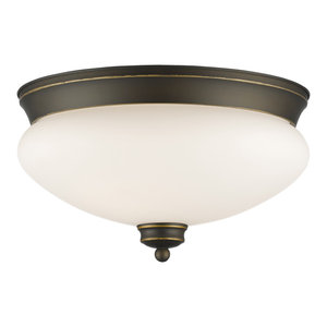 Matte Opal Z-Lite 411F2 2-Light Flush Mount
