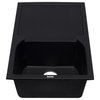 ALFI 34" Single Bowl Granite Composite Kitchen Sink With Drainboard, Black