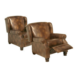 Catnapper Colby 5530 Bonded Leather Pushback Recliner - Recliner Chairs