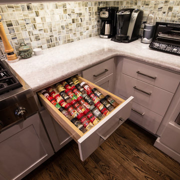 Dreamy Transitional Kitchen | Oversized Island & Custom Mosaic Backsplash