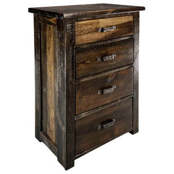 Big Sky Collection Rugged Sawn 4 Drawer Chest of Drawers, Jacobean Stain