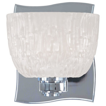 Cove Neck 1-Light Bath and Vanity With Glass Shade, Polished Chrome