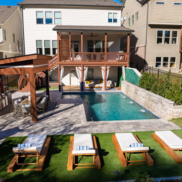Custom Backyard Pool with Pergola & Outdoor Kitchen