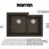 Karran 32" Undermount Double Bowl 60/40 Quartz Kitchen Sink Kit, Brown