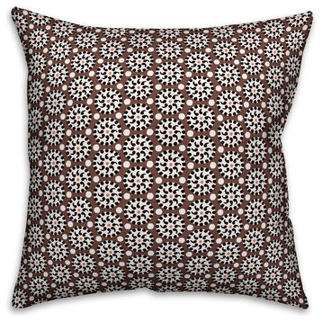 Boho Polka Dots, Brown Throw Pillow, 16"x16"