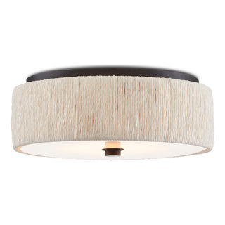 Tyrone 1-Light Flush Mount in Natural with Black, 14.000 - Beach Style ...