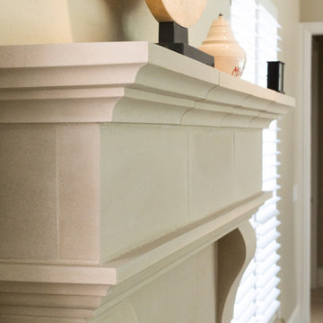 Modified Cambridge Cast Stone Fireplace Installation