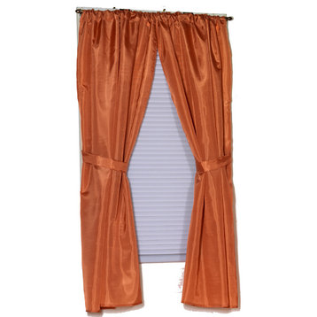 Polyester Fabric Window Curtain in Tangerine