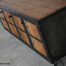 Vintage Industrial Media Console Credenza Buffet Orange County