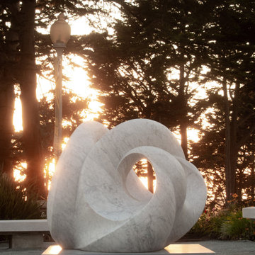 Abstract Marble Sculpture for Contemplative Garden