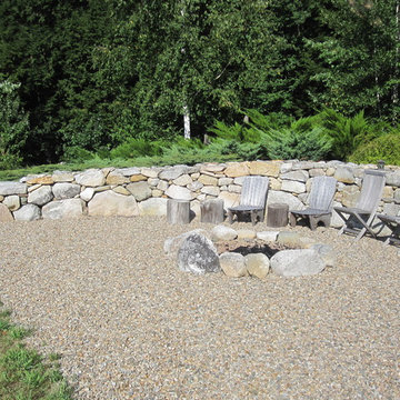 Simple aggregate patio and fire pit
