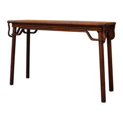 Chinese Brown Rosewood Entryway Console Foyer Altar Table - Console Tables