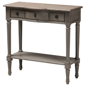 Ginny French Provincial Gray Finish 1-Drawer Wood Console Table