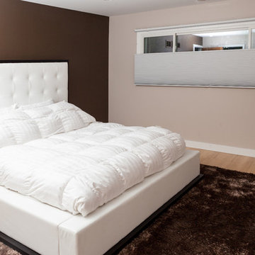 Duette Architella blackout PowerView top-down/bottom up honeycomb shades.